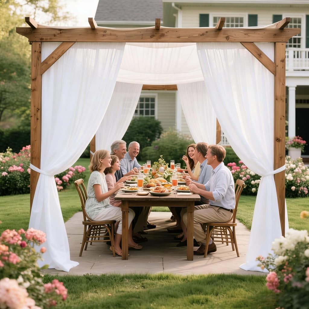 White Wedding Arch Draping Fabric, 2 Packs 29" x 20FT Sheer Fabric Arch Drapery Curtain Backdrop Ceiling Drapes for