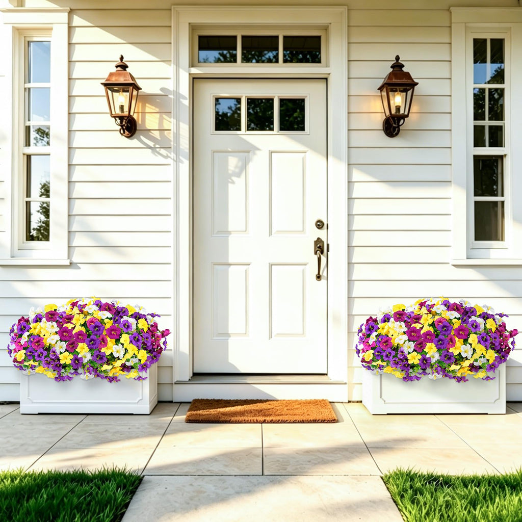 20 Bundles Artificial Fake Fall Flowers for Outdoors, UV Resistant