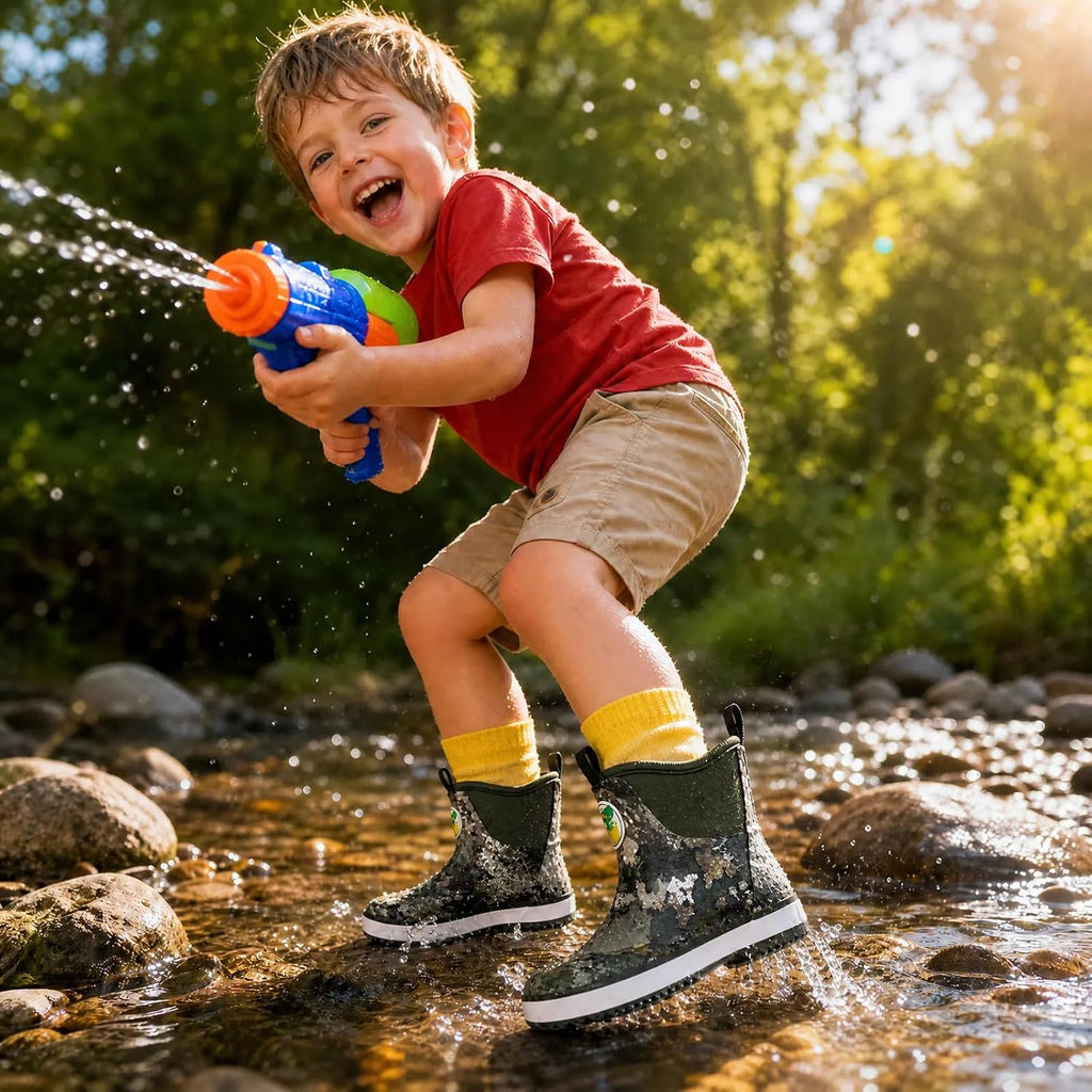 Kid's Deck Boots Waterproof Lightweight Ankle Rain Boots