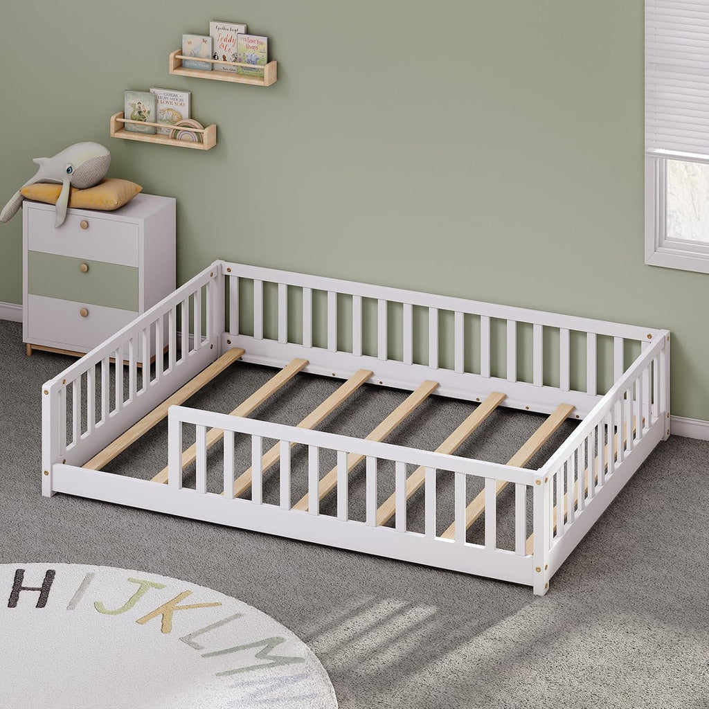 Montessori Floor Bed with Rails