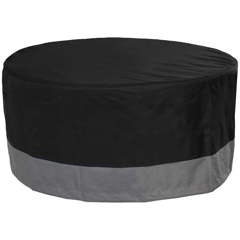 Durable Patio Fire Pit Cover, Round, Black & Gray, 30"