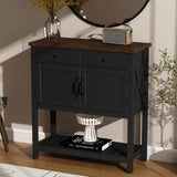 Farmhouse Console Table, Entryway Table with Storage Shelf, Coffee Bar Cabinet, Narrow Buffet Sideboard for Kitchen