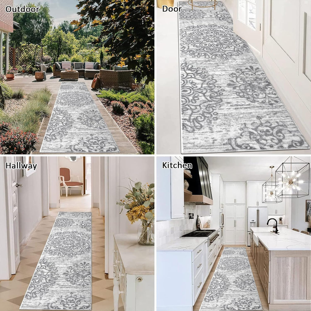 Hallway Runner Rug 2'x8' Washable Vintage Distressed Area Rugs Non Slip Laundry Rug Runner Boho Floo