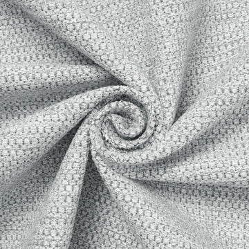 Textured Chenille Jacquard Upholstery Heavy Duty Polyester 58" Fabric by The Yard (Silver, 1 Yard)