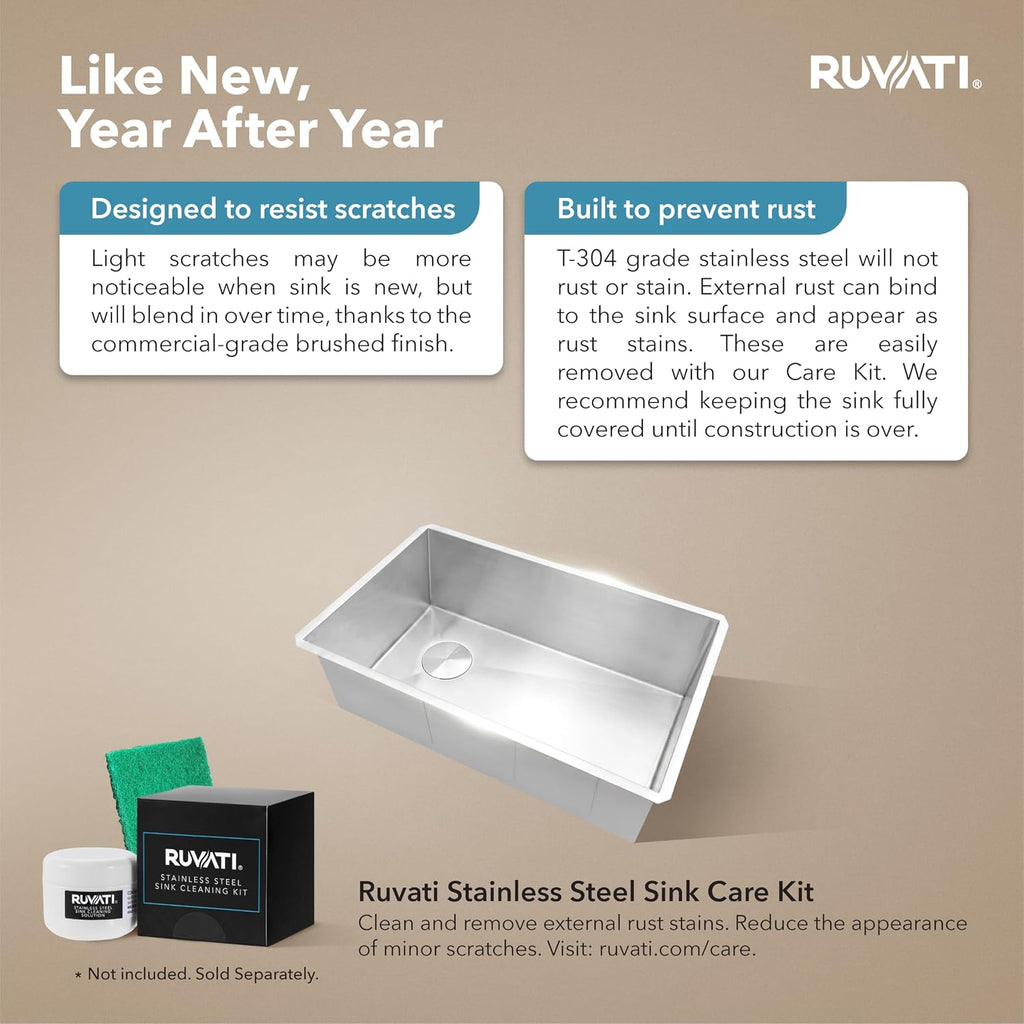 32-in Reversible Offset-Drain Undermount Kitchen Sink - RVH7490