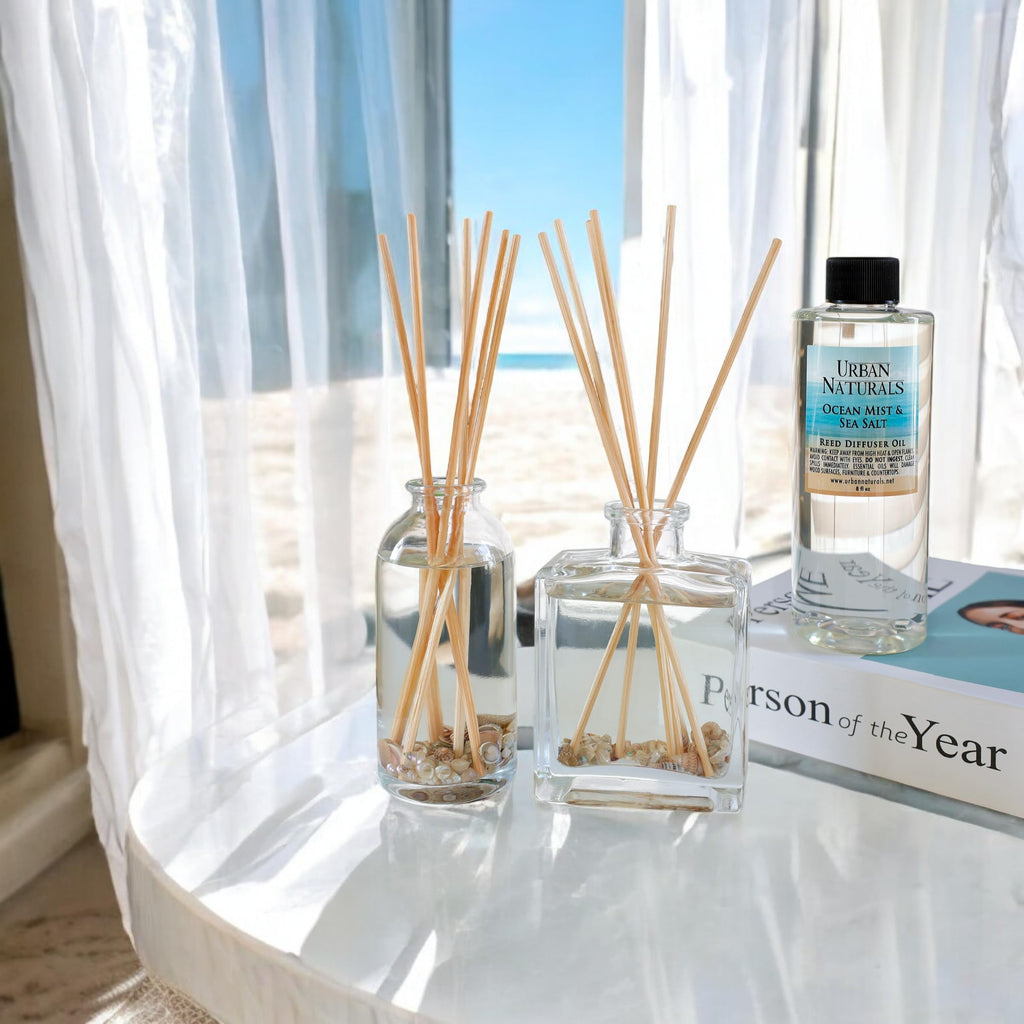 Reed Diffuser Set, Ocean Mist & Sea Salt - Bathroom Décor