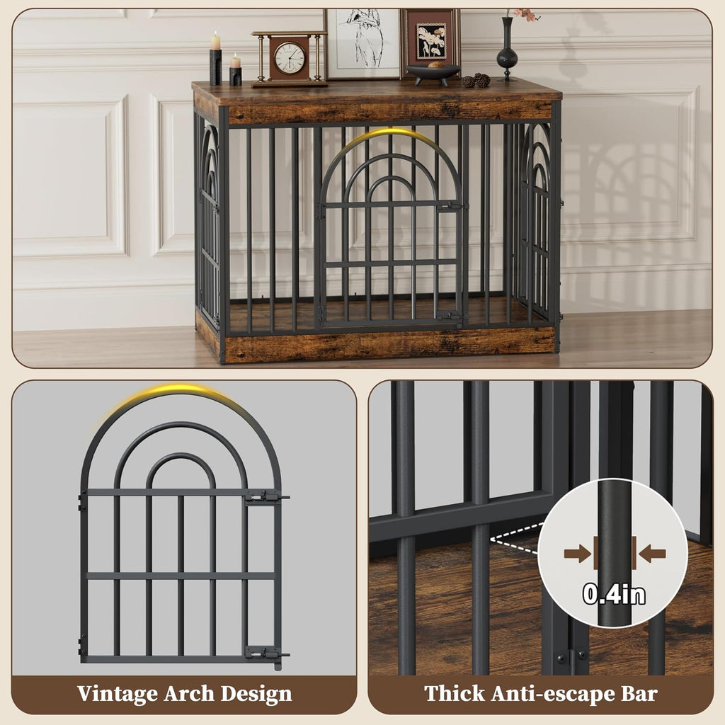 39" Wooden Dog Crate Furniture for Small Medium Large Dogs
