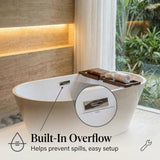 67" Acrylic Freestanding Bathtub, Deep Soaking Tub with Non-Slip Base, cUPC Certified Free Standing Tub, Chrome Drain