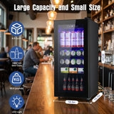 Beverage Refrigerator, 160 Can Mini Fridge Glass Door for Soda, Beer or Wine wit