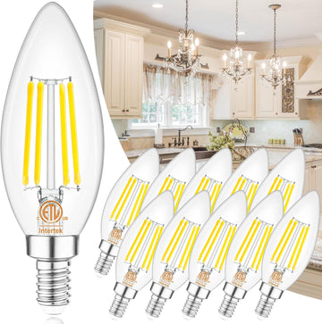 E12 LED Bulb Dimmable 40W Equivalent, 4000K Natural Daylight LED Candelabra Bulbs, 120V Type B Light Bulbs