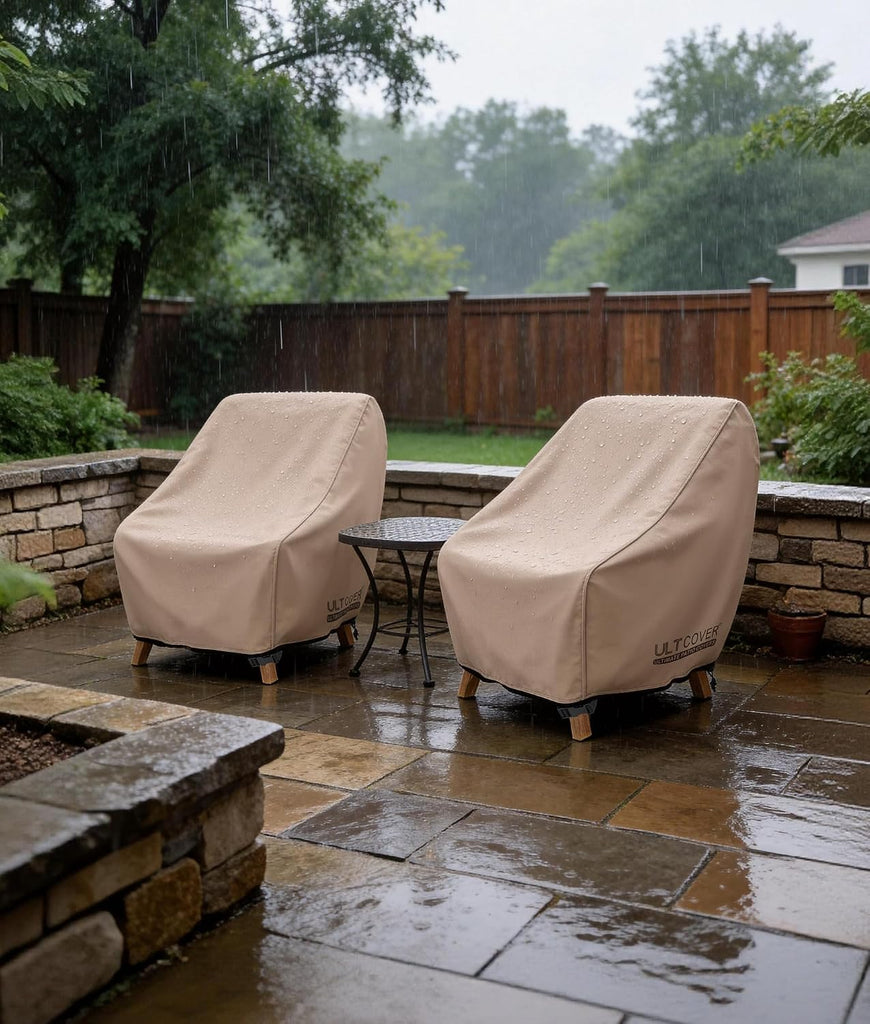 Waterproof Patio Chair Cover 2 Pack Outdoor Lounge Deep Seat Single Lawn Chair Covers 32W x 34D x 34H inches