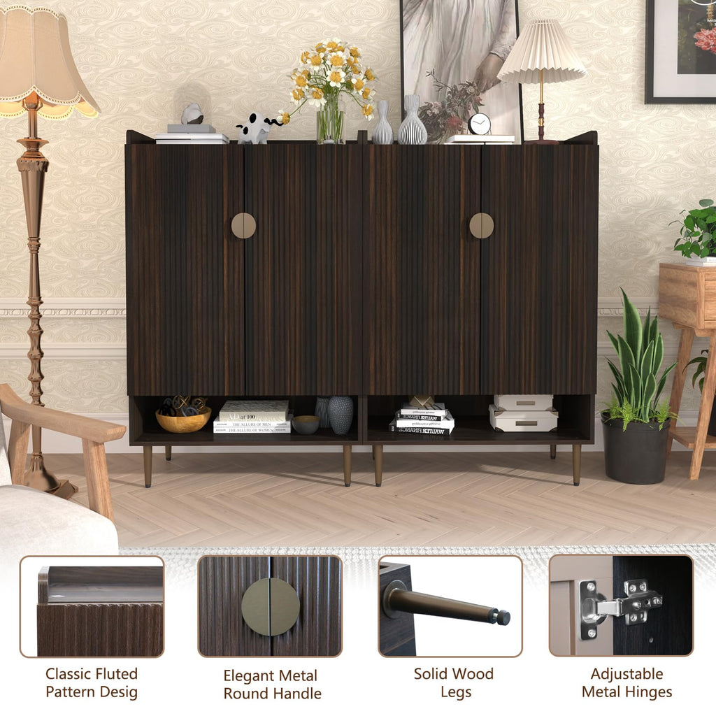 Modern Shoe Cabinet, 24 Pairs Shoe Storage Cabinet, Brown
