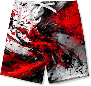 Boys Swim Trunks Quick Dry Shorts with Mesh Liner