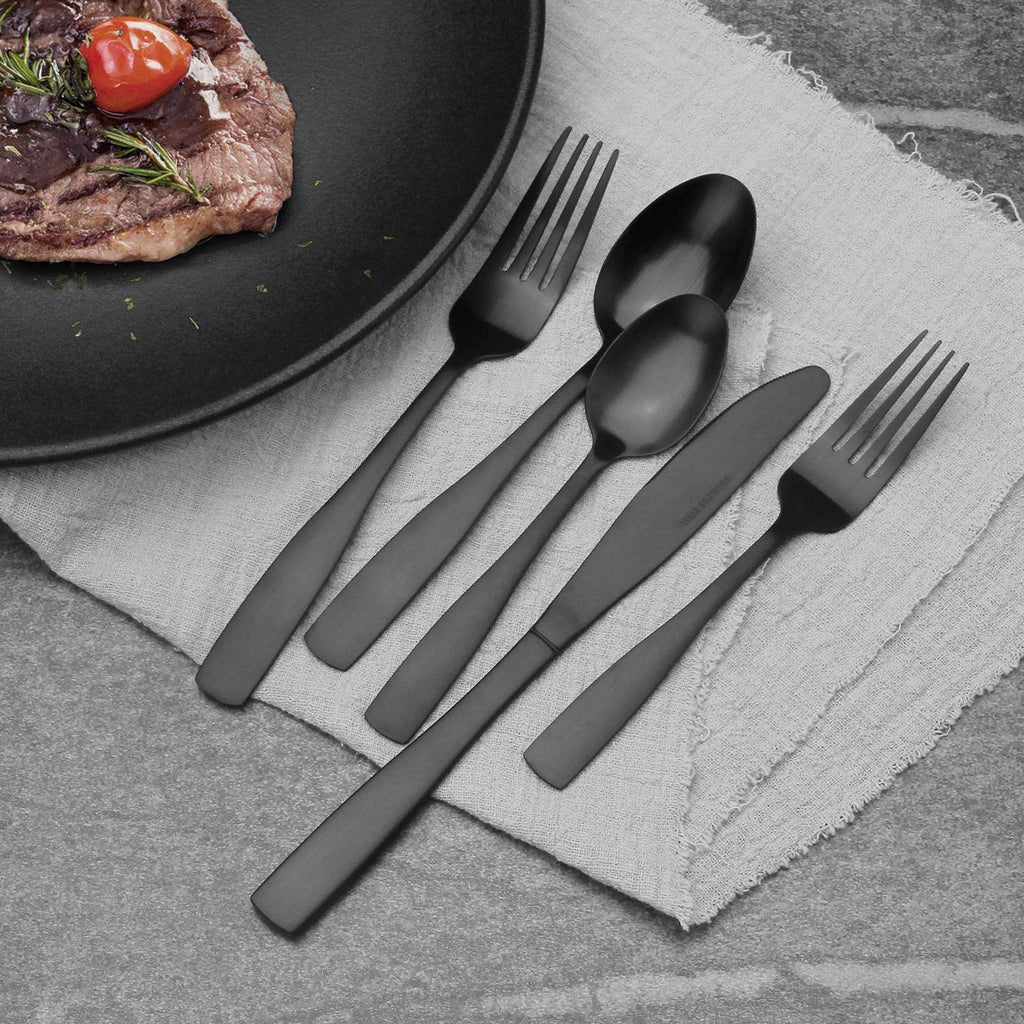 20-Piece Silverware Set, Satin Finish Flatware Cutlery Set Service for 4, Knives/Forks/Spoons Included, Dishwasher