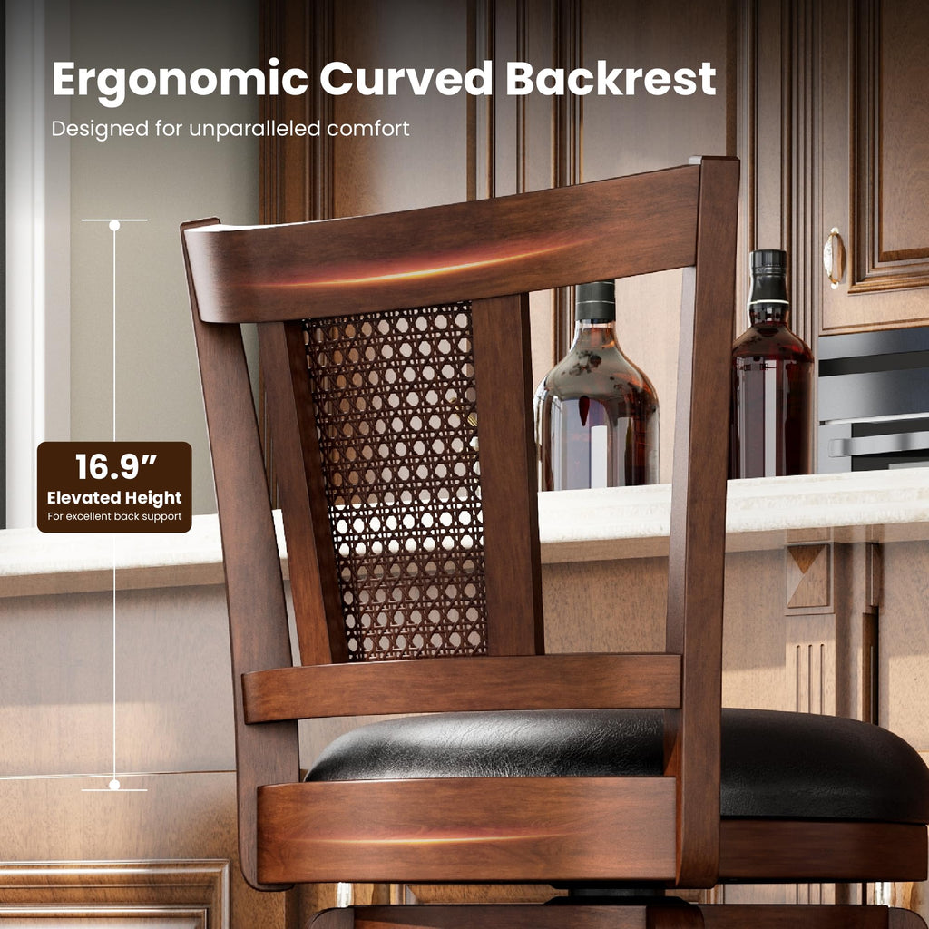 26 Inch Swivel Bar Stools Set of 3, Counter Height Barstools