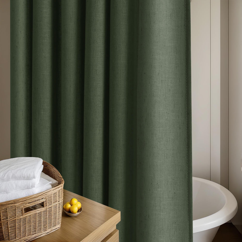 Olive Green Shower Curtain Water Repellent 72x108 Inch