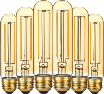T10 Tubular E26 Light Bulb,Dimmable,Amber Light Bulbs,4w 2200K