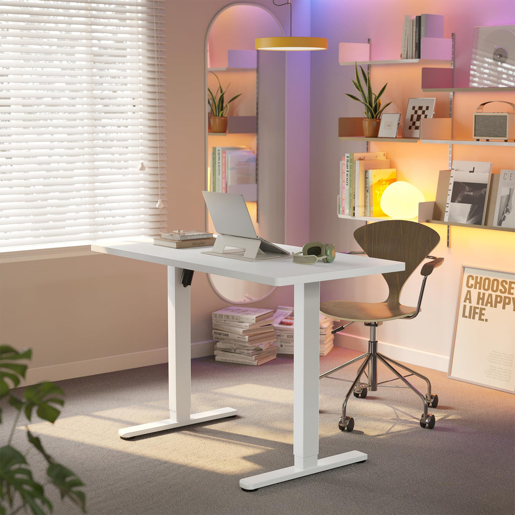 Electric Standing Desk, 48 x 28 Inch Height Adjustable Computer Desk with Storage Bag, 4 Height Memory Settings, Sit