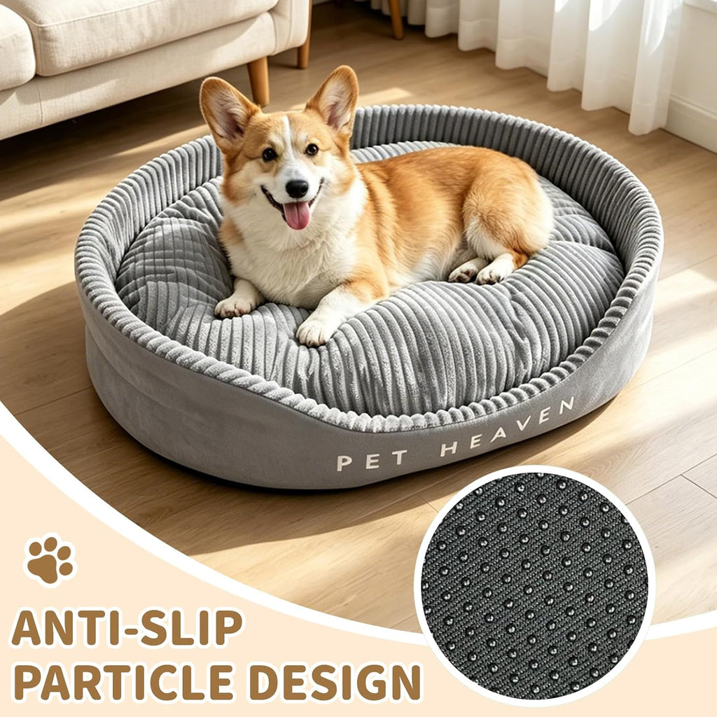 Orthopedic Dog Bed, Round Memory Foam, Washable, Large Dogs, Grey