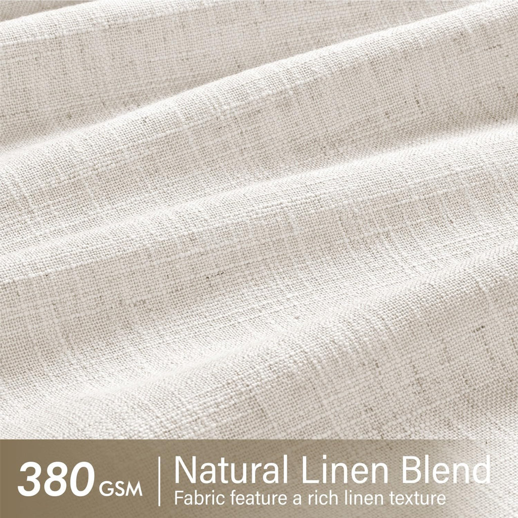 Pinch Pleated Linen Curtains 90 Inches Long 2 Panels Natural