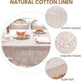 Tablecloths, Embroidered Waterproof Table Cloth Cotton Linen Wrinkle Free Anti-Fading Table Cover De