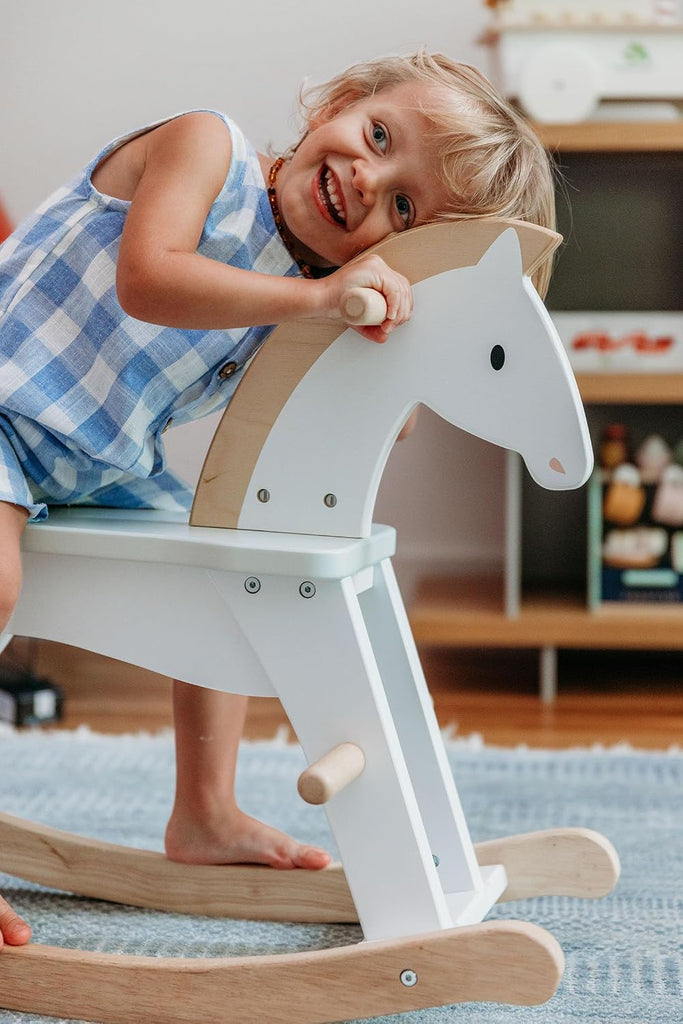 Lucky Rocking Horse - Premium Wood Rocking Horse for Imaginative Play - Helps Cognitive and Physical Development