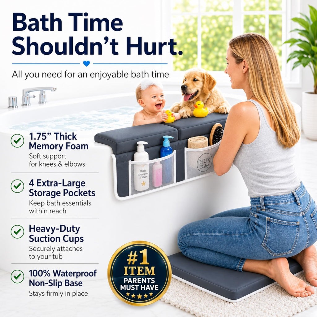 Comfortable Baby Bath Kneeler and Elbow Rest Pad Set, Non-Slip Bathtub Kneeling Pad for Bathing Baby, Bath Tub