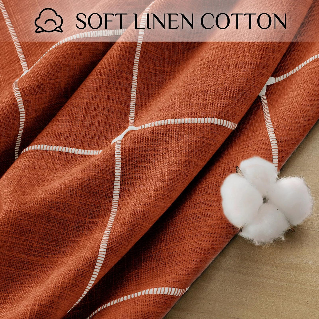 Fall Linen Rectangle Tablecloth with Tassel, 55 x 120 Inch