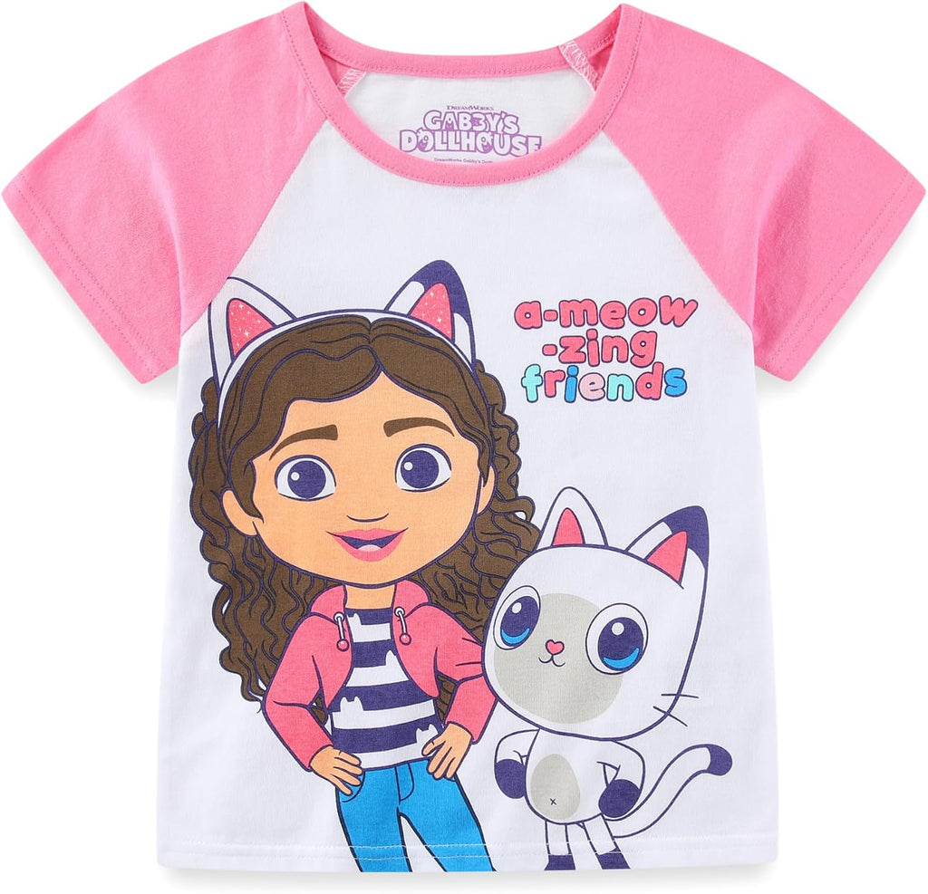 Girls Short Sleeve T-Shirt and French Terry Shorts Set for Toddler and Big Kids