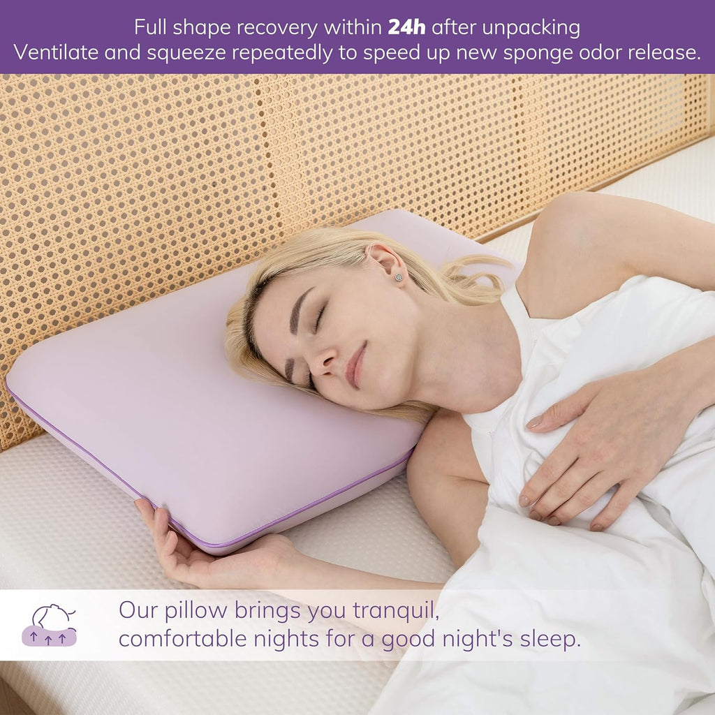 Cooling Gel Memory Foam Pillow, Reversible Design, Neck Support | For Side, Back & Stomach Sleepers, Removable