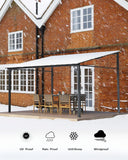 10 ft x 10 ft Lean to Gazebo, Hardtop Wall Pergola with Polycarbonate Roof