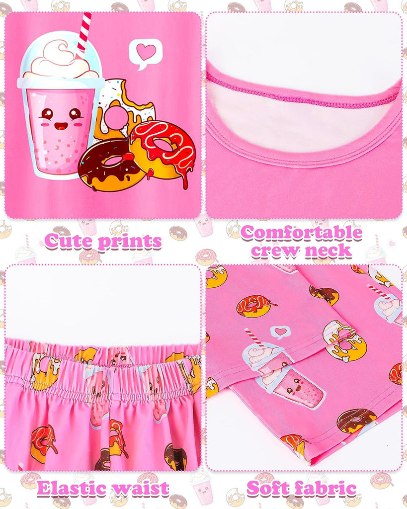 Girls Pajamas Piece Pjs Set Kids Long Sleeve and Pants Jammies Casual Wear Girls' Sleepwear Lounge Clothes Big Kid
