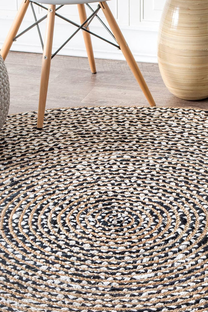 Handmade Hand Woven Braided Jute Natural Fibers Rug Bohemian Hand Braided Eco Friendly Rugs Kitchen Living Room