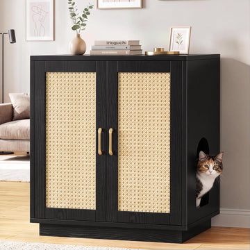 Cat Litter Box Enclosure Furniture-Hidden Storage