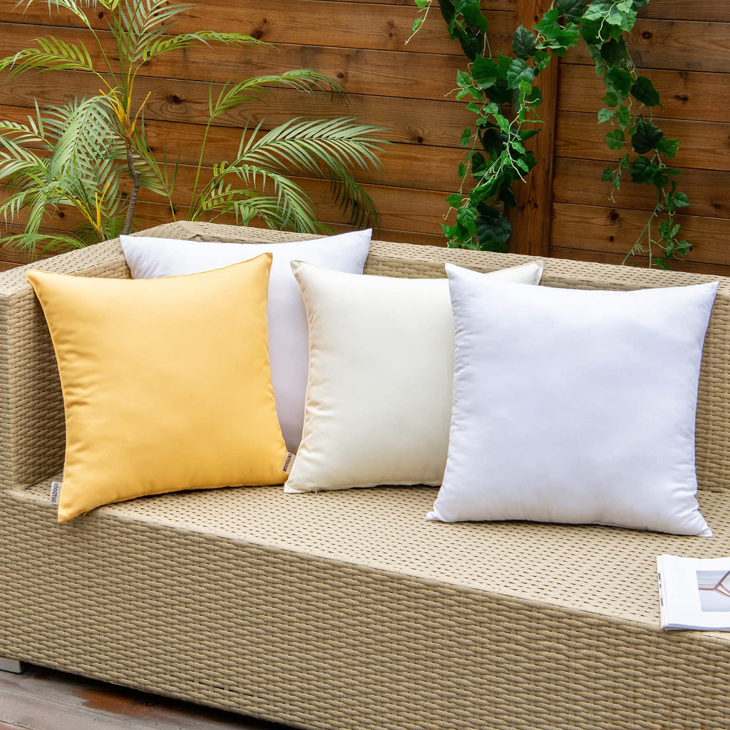 Pack of 2 Outdoor Pillow Inserts Waterproof Throw Pillow Premium Fluffy Decorative Cushion Square Inner Soft