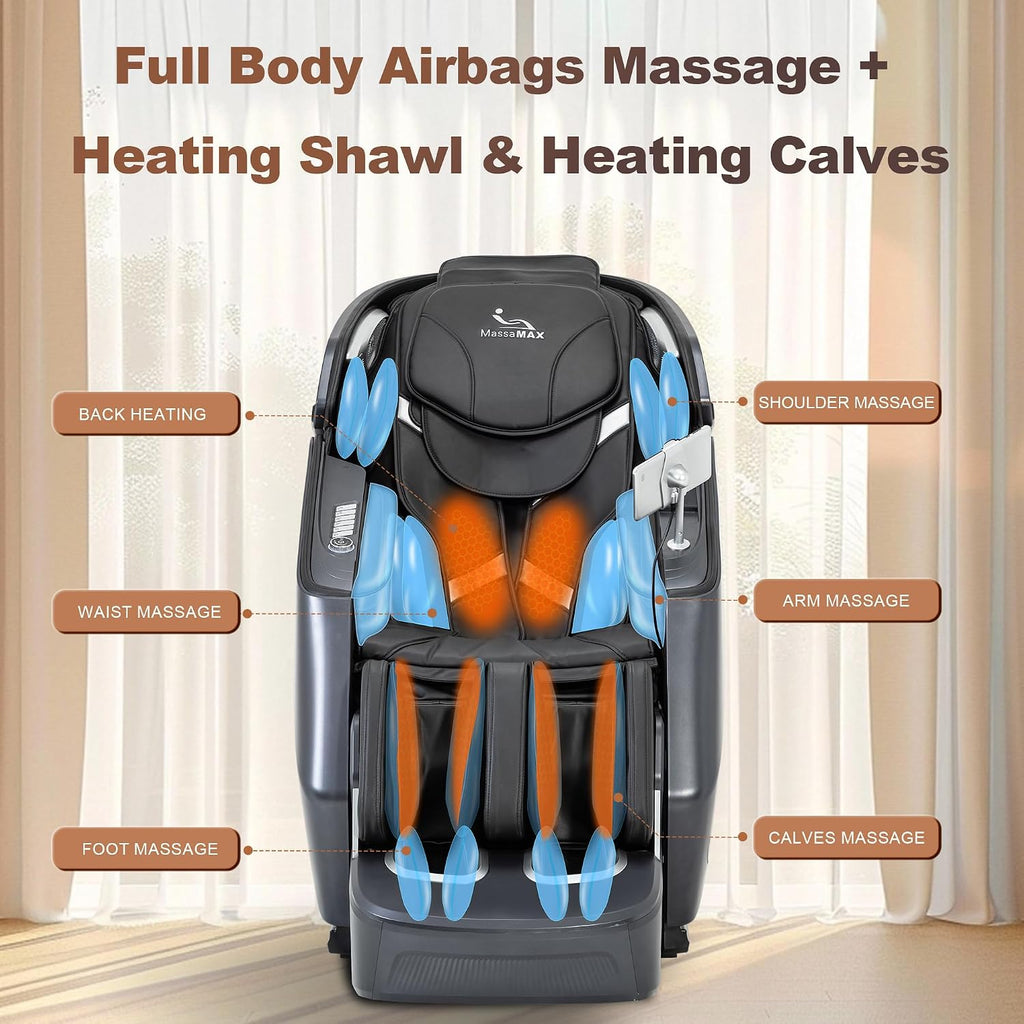 A675 4D Full Body Massage Chair, 172° Flex-SL Track, Calf Kneading | Auto footrest, Yoga stretch, 22 modes, body