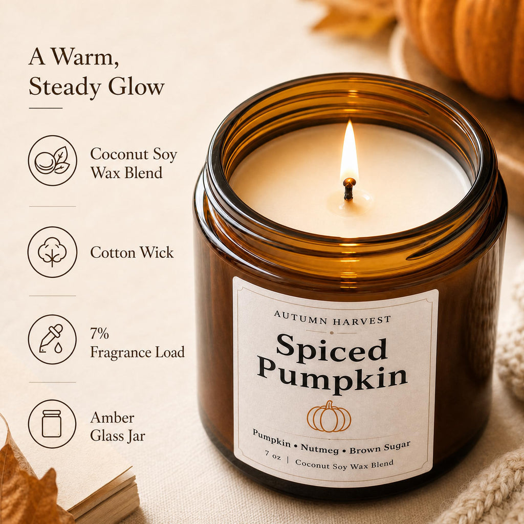 Fall Scented Candle Set of 6, 7 oz Soy Candles, Autumn Gift Set
