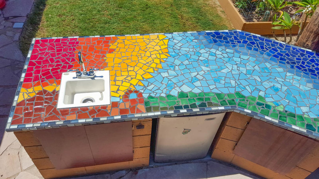 Broken Mosaic of 10 pounds in Mixed Solid Colors Talavera Mexican Handmade Tiles