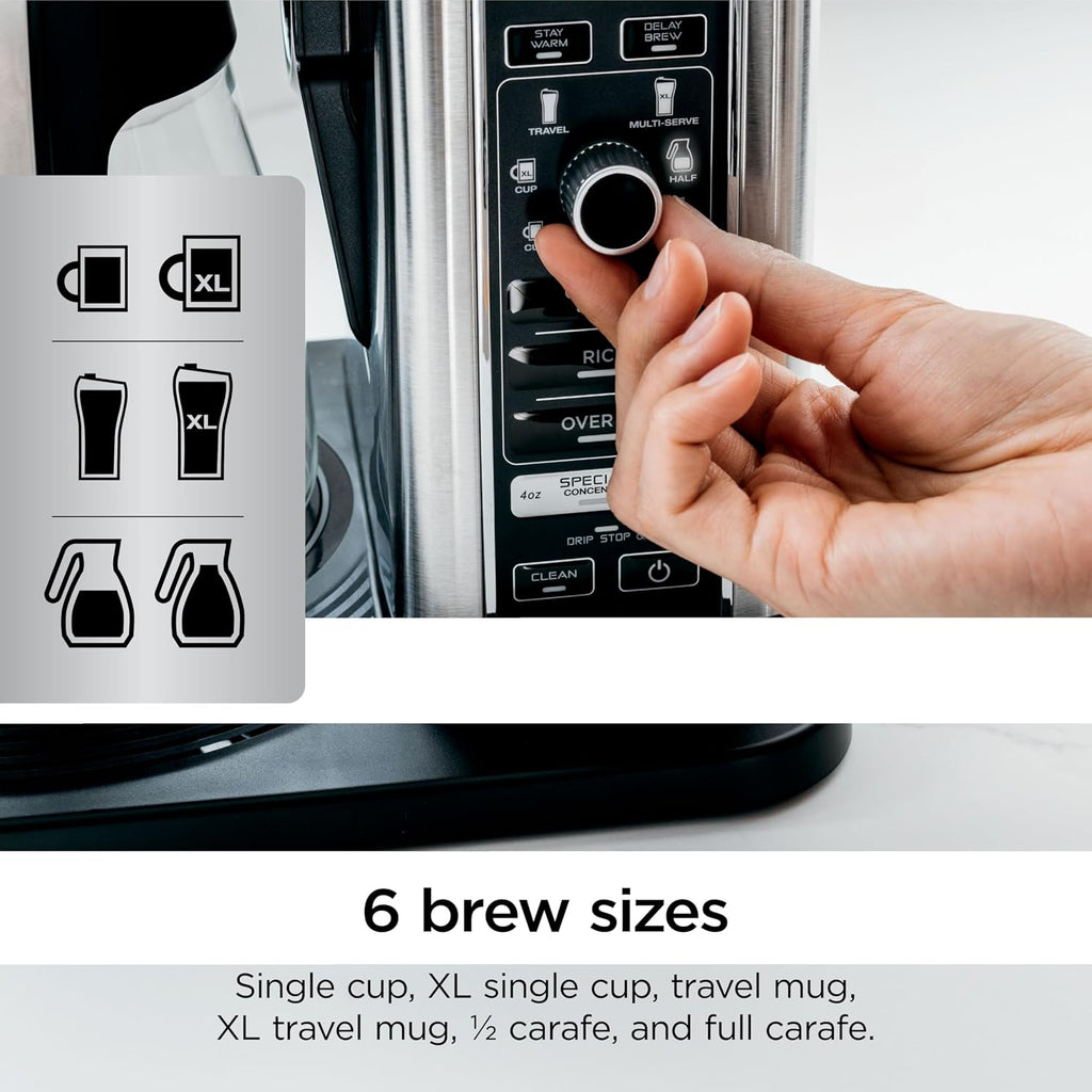 Coffee Maker, 10-Cup Carafe, Fold-Away Frother, Black, CM401 | Permanent Filter & Removable, Dishwasher Safe