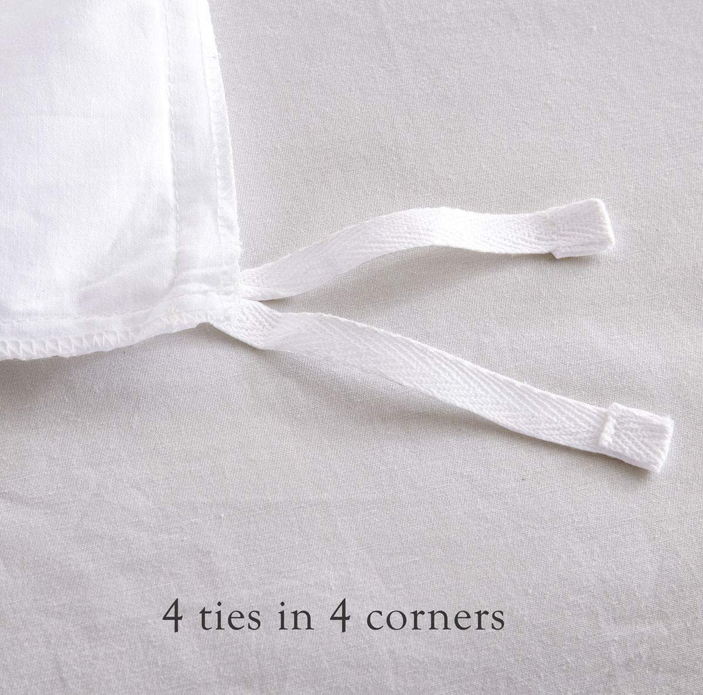 Edge Ruffle Duvet Cover Set 3 Piece with Zipper & Corner Ties 100% Egyptian Cotton 600 Thread Count Luxurious 1 Duvet