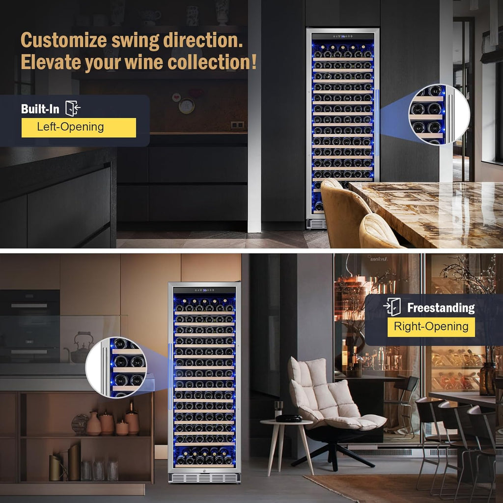 Wine Fridge Freestanding,173 Bottles 24 Inch Wine Cooler Refrigerator