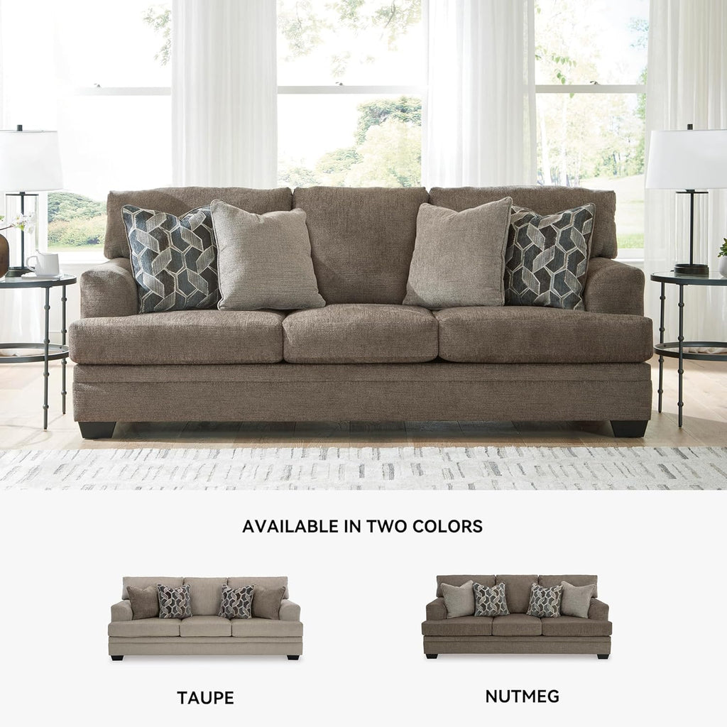 Signature Design by Ashley Stonemeade Casual Sofa with 4 Toss Pillows, Dark Brown