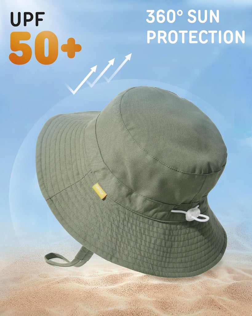 Baby Sun Hat Toddler Boys Girls Bucket Hat for Kids 0-5 Years UPF 50+ Sun Protective Child Summer Beach Hats