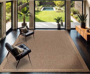 Easy Jute Rug 8x10, Indoor Outdoor Natural Color Fiber Area Rugs Patio and Kitchen Rug, Sisal Boho Woven Design