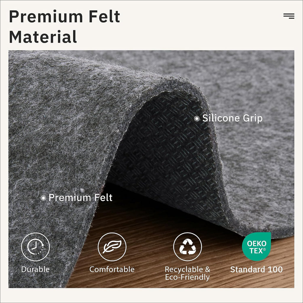 Non Slip Rug Pads 8x10, 1/4" Thick Felt Cushioned Rug Gripper Pad - Set of 80