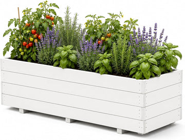Fir Wood Raised Garden Bed Rectangular Planter for Outdoor Tomato Planter | For Herbs & Flowers Garden Includes