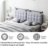 King Headboard Headboards for Adjustable Beds Backboard Wall Mounted Headboard with Gray Button Tufting Hanging Head