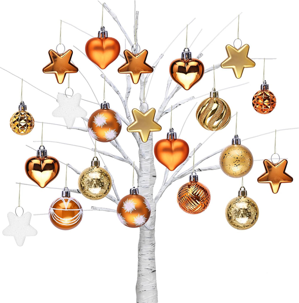 Fall Tree Ornaments Thanksgiving Decorations Home Decor - Set of 28
