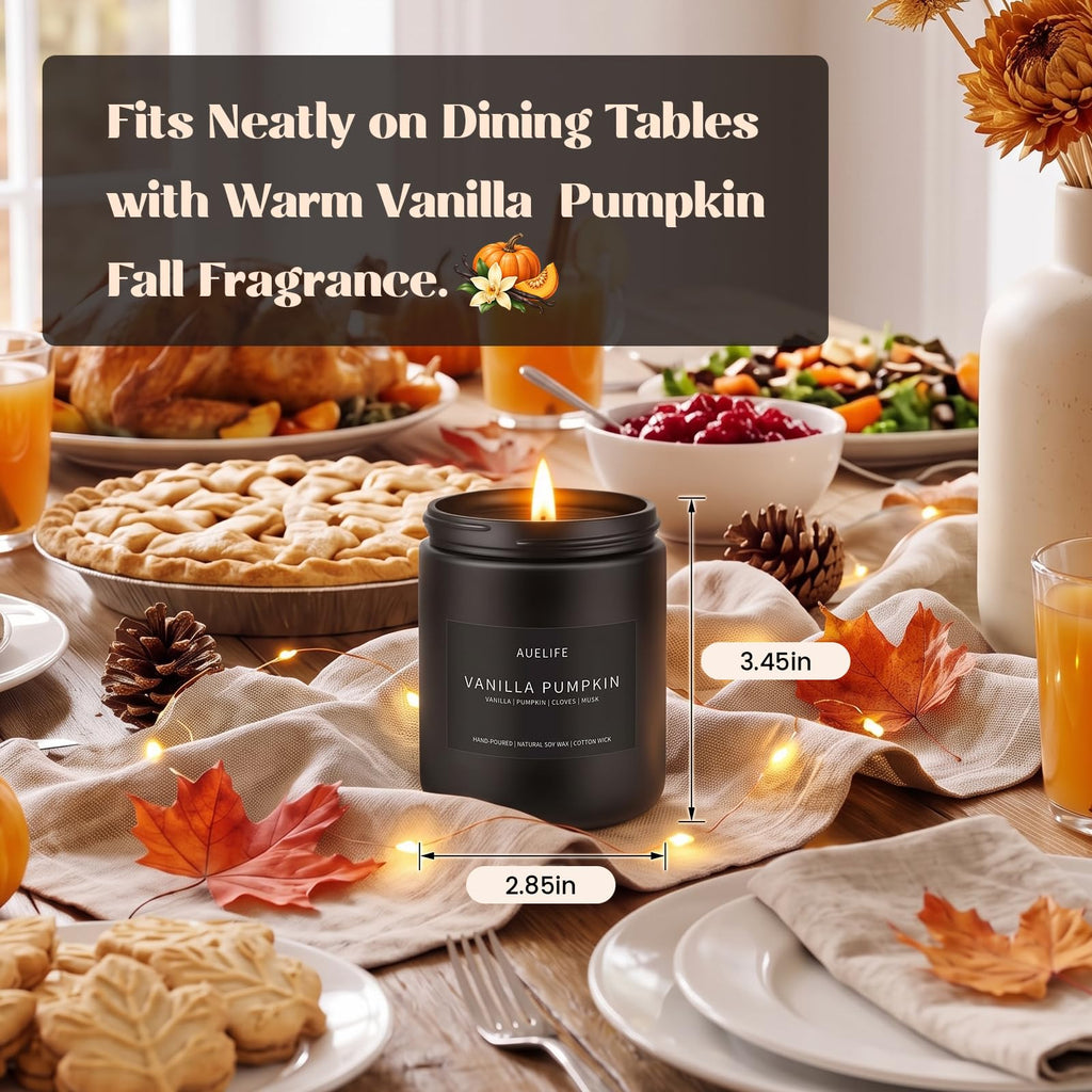 Fall Candle, Vanilla Pumpkin Scented, Soy Wax