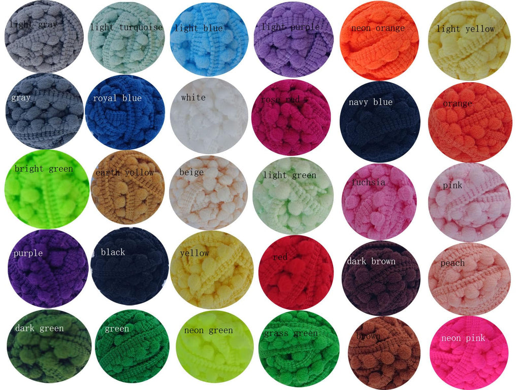 Mini Pom Pom Trim 58 Yards 29 Colors 5mm Ball Fringe Trim for Sewing Accessory Decoration DIY Crafts (Mixed Color 2